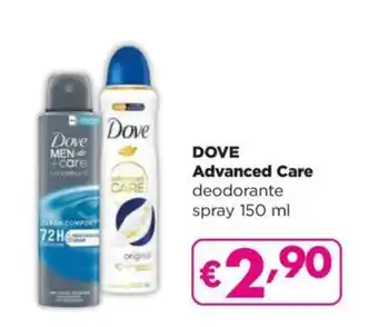 Acqua & Sapone DOVE Advanced Care deodorante spray 150 ml offerta