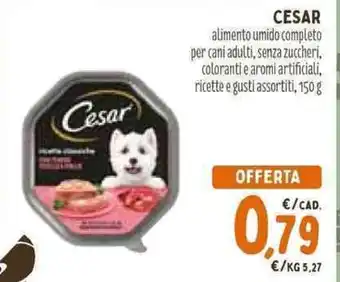 Pet Store Conad Cesar alimento umido completo per cani adulti 150 g offerta