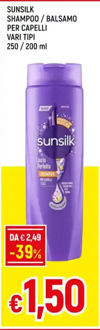 Famila SUNSILK SHAMPOO / BALSAMO PER CAPELLI VARI TIPI 250/200 ml offerta