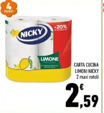 Conad CARTA CUCINA LIMONI NICKY 2 maxi rotoli offerta