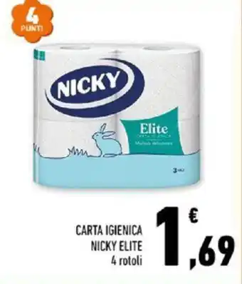 Conad CARTA IGIENICA NICKY ELITE 4 rotoli offerta