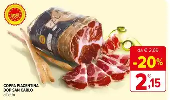 Iperal COPPA PIACENTINA DOP SAN CARLO all'etto offerta