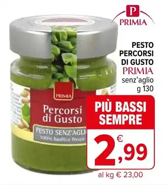 Iperal PESTO PERCORSI DI GUSTO PRIMIA senz'aglio g 130 offerta