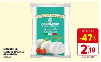 Iperal MOZZARELLA EDIZIONE SPECIALE GRANAROLO g 125 x 3 offerta