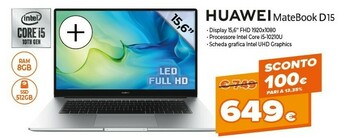 Expert Matebook d 15 computer portatile 39,6 cm (15.6") full hd intel® core™ i5 di decima generazione 8 gb ddr4-sdram 512 gb ssd wi- offerta