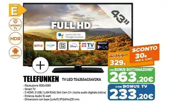 Expert Tv led te43554g54v2ka offerta