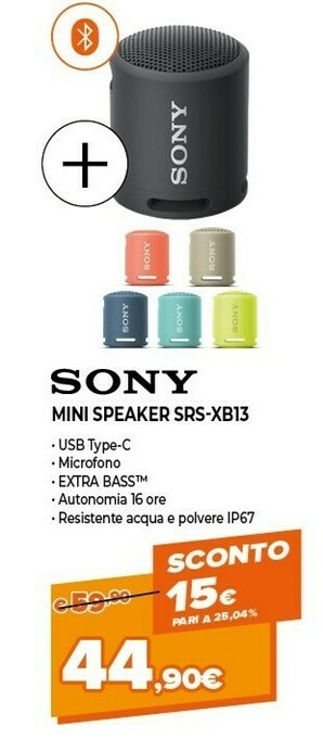 Expert Srs-xb13 altoparlante portatile mono blu 5 w offerta