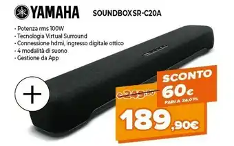 Expert Yamaha sr-c20a 100 w bianco offerta