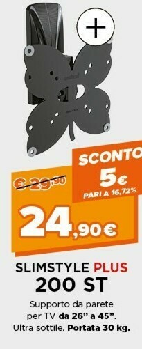 Expert Meliconi slimstyle plus 200 st 101,6 cm (40") nero offerta