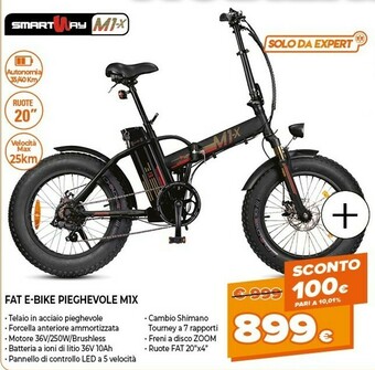 Expert Fat e-bike pieghevole m1x offerta