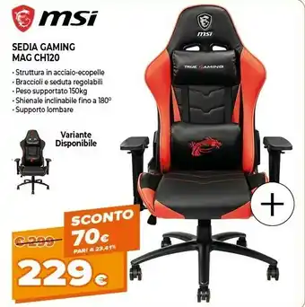 Expert Mag ch120 sedia per videogioco sedia da gaming per pc nero, rosso offerta