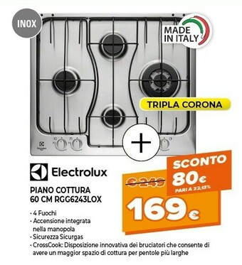 Expert Piano cottura 60 cm rgg6243lox offerta
