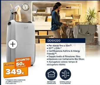 Expert Delonghi ddsx220 5 l 44 db bianco offerta