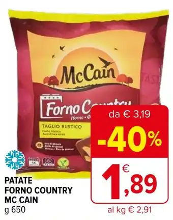 Iperal PATATE FORNO COUNTRY MC CAIN g 650 offerta