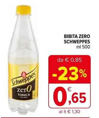 Iperal BIBITA ZERO SCHWEPPES ml 500 offerta