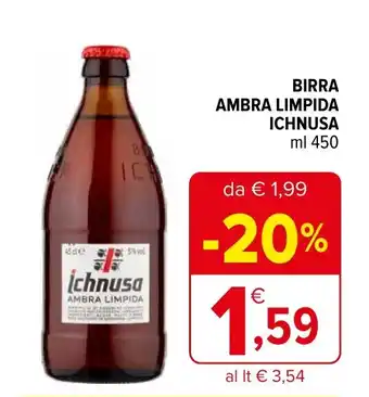 Iperal BIRRA AMBRA LIMPIDA ICHNUSA ml 450 offerta