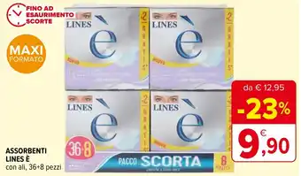 Iperal ASSORBENTI LINES È con ali, 36+8 pezzi offerta