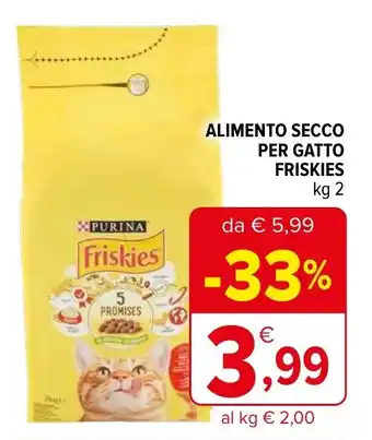 Iperal ALIMENTO SECCO PER GATTO FRISKIES kg 2 offerta