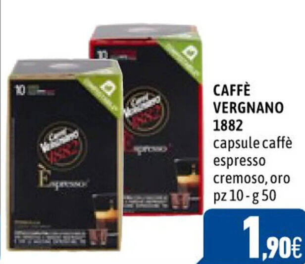 CAFFÈ VERGNANO 1882 capsule caffè espresso cremoso, oro pz 10g 50