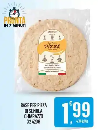 Despar BASE PER PIZZA DI SEMOLA CHIARAZZO X2 420G offerta