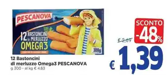 Pescanova 12 Bastoncini di Merluzzo Omega3 300 g