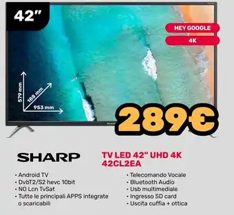 Fiducia & Convenienza SHARP TV LED 42" UHD 4K 42CL2EA offerta