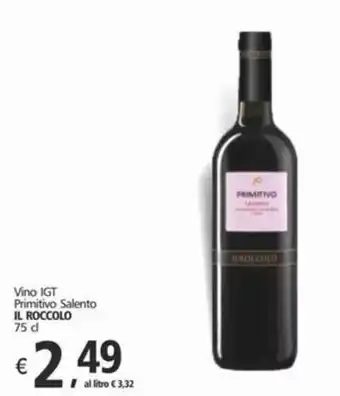 Alter Discount Vino IGT Primitivo Salento IL ROCCOLO 75 CL offerta