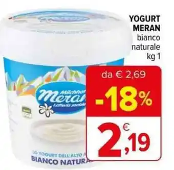 Iperal YOGURT MERAN bianco naturale kg 1 offerta