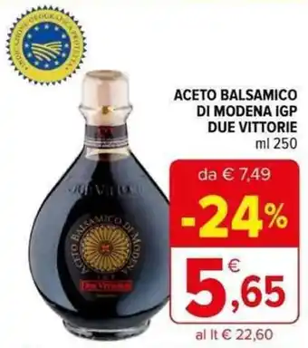 Iperal ACETO BALSAMICO DI MODENA IGP DUE VITTORIE ml 250 offerta