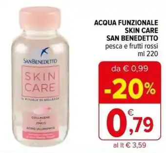 Iperal ACQUA FUNZIONALE SKIN CARE SAN BENEDETTO pesca e frutti rossi ml 220 offerta