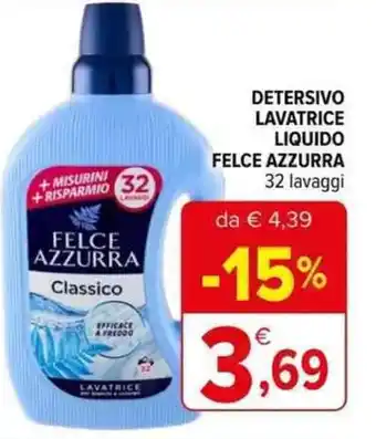 Iperal DETERSIVO LAVATRICE LIQUIDO FELCE AZZURRA 32 lavaggi offerta