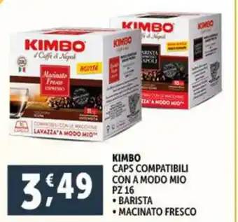 Deco Supermercati KIMBO CAPS COMPATIBILI CON A MODO MIO PZ 16 offerta