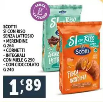 Deco Supermercati SCOTTI SÌ CON RISO SENZA LATTOSIO MERENDINE G264 offerta