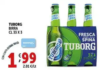 Deco Supermercati TUBORG BIRRA CL 33 X 3 offerta