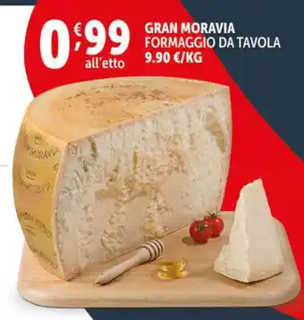 Deco Supermercati GRAN MORAVIA FORMAGGIO DA TAVOLA offerta
