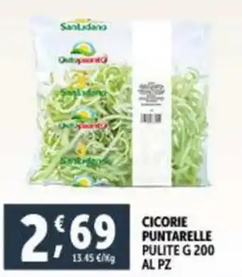 Deco Supermercati CICORIE PUNTARELLE PULITE G 200 offerta