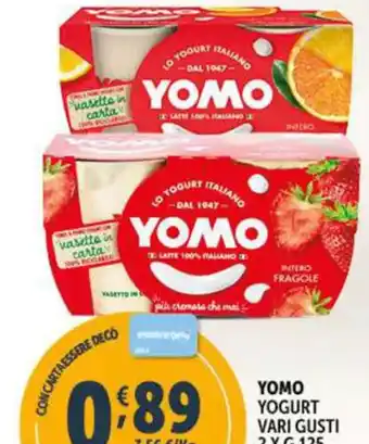 Deco Supermercati YOMO YOGURT VARI GUSTI 2XG125 offerta