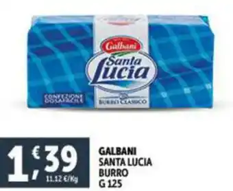 Deco Supermercati GALBANI SANTA LUCIA BURRO G125 offerta