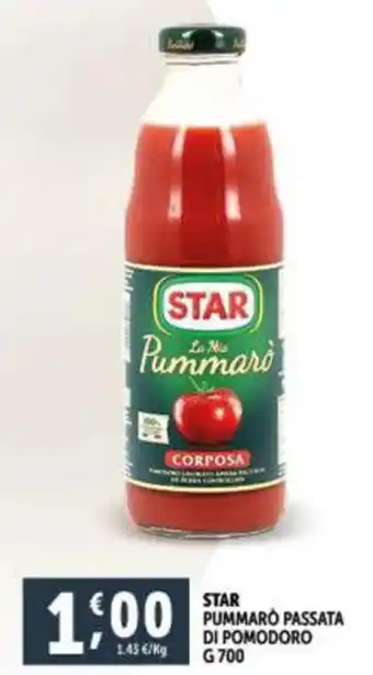 Deco Supermercati STAR PUMMARO PASSATA DI POMODORO G 700 offerta