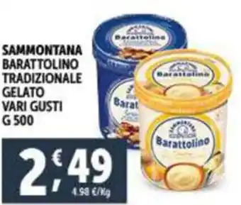 Deco Supermercati SAMMONTANA BARATTOLINO TRADIZIONALE GELATO VARI GUSTI g 500 offerta