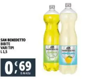 Deco Supermercati SAN BENEDETTO BIBITE VARI TIPI L1,5 offerta