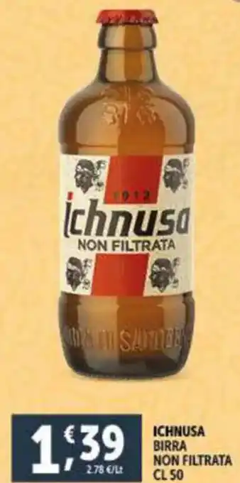 Deco Supermercati ICHNUSA BIRRA NON FILTRATA CL 50 offerta