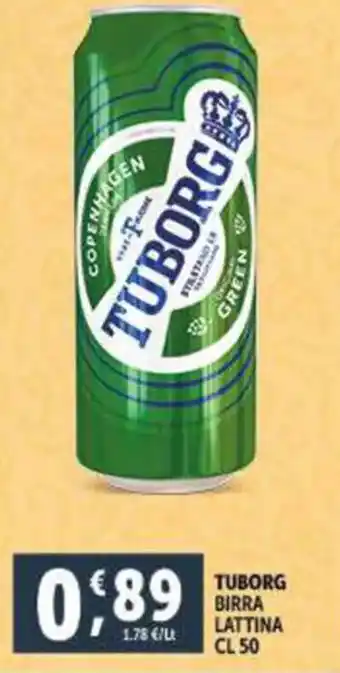 Deco Supermercati TUBORG BIRRA LATTINA CL 50 offerta