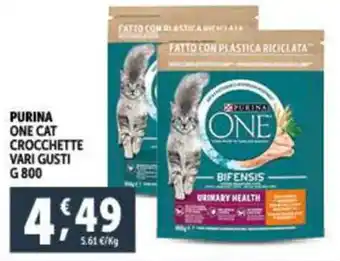 Deco Supermercati PURINA ONE CAT CROCCHETTE VARI GUSTI G 800 offerta