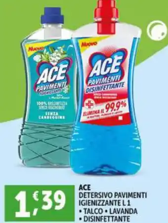 Deco Supermercati ACE DETERSIVO PAVIMENTI IGIENIZZANTE L1 offerta
