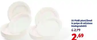 In'S Mercato 25 Piatti piani/fondi in polpa di cellulosa biodegradabili offerta