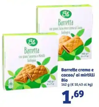 In'S Mercato Barrette crema e cacao/ ai mirtilli Bio 162 g offerta