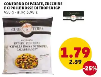 PENNY CONTORNO DI PATATE, ZUCCHINE E CIPOLLE ROSSE DI TROPEA IGP 450 G offerta