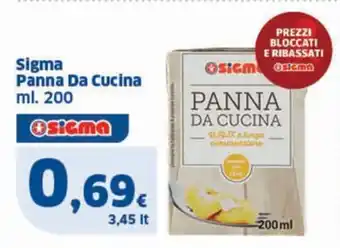 Sigma Sigma Panna Da Cucina ml 200 offerta