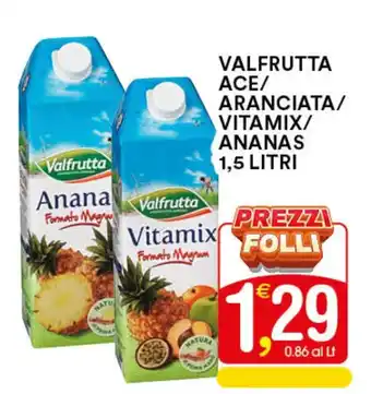 Gecop VALFRUTTA ACE/ ARANCIATA/ VITAMIX/ ANANAS 1,5 LITRI offerta